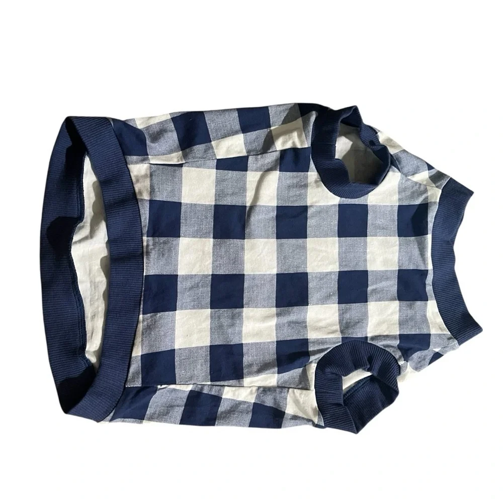 New! Old Navy Blue Checkered Dog Sweater Size M